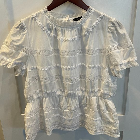 J Crew Puff Sleeve Shirt - Size Medium - Picture 2 of 6